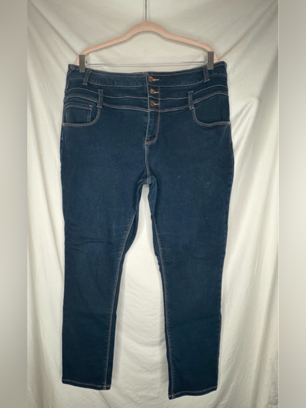 Vanity Dark Wash Skinny Jeans Size 34×30 Women's Stretch Denim Mid
Rise